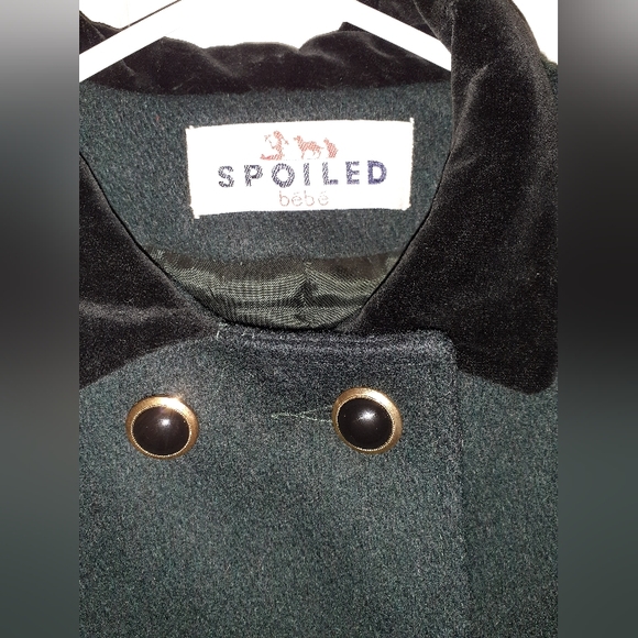 Spoiled Bebe Green WoolVelvet Kid Winter Long Double Breasted Girl… - Picture 2 of 6